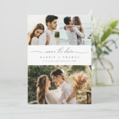 ミニマルなモダン写真 Save the Date 招待状 (スタンド正面)