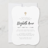 ミニマルなモダン金ゴールドクロスの確認 招待状 (正面)