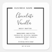 ミニマルなモダン タイポグラフィーの白い製品 スクエアシール (正面)