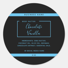 ミニマルなモダン タイポグラフィー ブラック  製品ラベル ラウンドシール