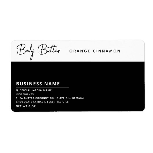 ミニマルなモダン タイポグラフィー 白 黒 ラベル (正面)