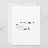 ミニマルなモダン ブラック＆ホワイト シンプル ウェディング 招待状 (裏面)