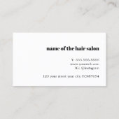 ミニマルなモノクロのボールドヘアサロン 予約カード (裏面)