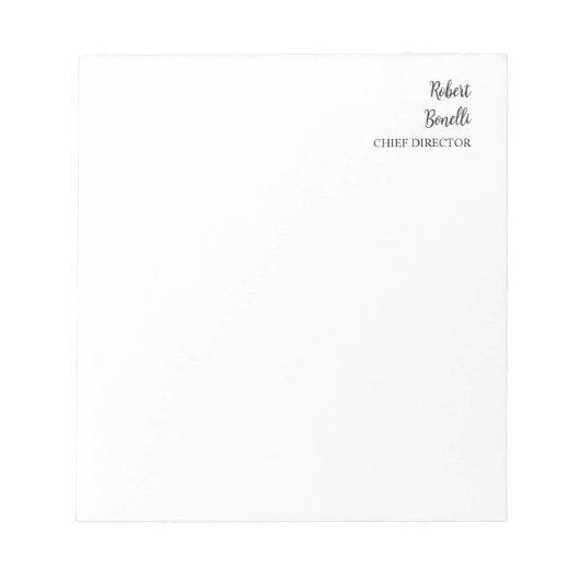 ミニマルなモノクロの現代的なデザイン ノートパッド (正面)