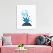 ミニマルなモノクロブルーシェーディングキャンバスアート キャンバスプリント (インサイチュ (リビング))