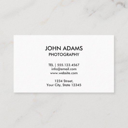 ミニマルなモノクロ写真 名刺 (裏面)