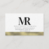 ミニマルなモノクロ金ゴールド写真デザイナー 名刺 (裏面)