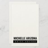 ミニマルなモノクロ プロフェッショナル モダン 便箋 (正面/裏面)