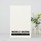 ミニマルなモノクロ プロフェッショナル モダン 便箋 (スタンド正面)