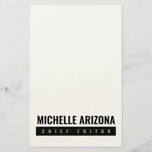 ミニマルなモノクロ プロフェッショナル 現代風 便箋 (正面)