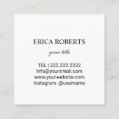 ミニマルなモノグラムのはっきりしたな最初の黒い円 スクエア名刺 (裏面)