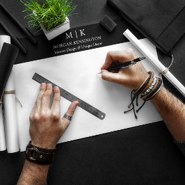 ミニマルなモノグラムまたはロゴの追加のビジネスデスク ペーパーパッド