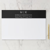 ミニマルなモノグラムまたはロゴの追加のビジネスデスク ペーパーパッド (インサイチュ)