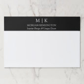 ミニマルなモノグラムまたはロゴの追加のビジネスデスク ペーパーパッド (正面)