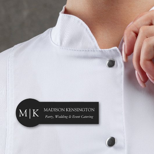 ミニマルなモノグラムまたはロゴの追加ビジネスの丸め 名札