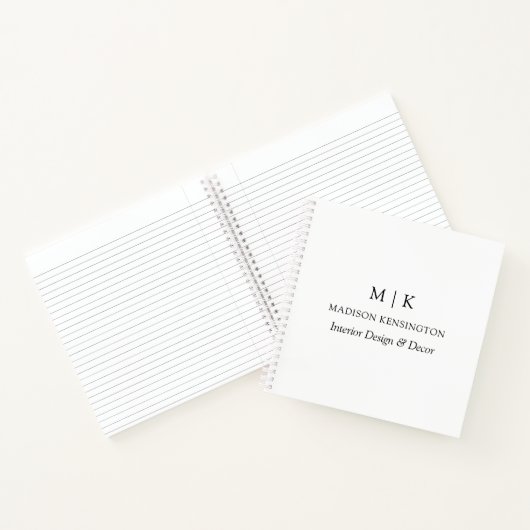 ミニマルなモノグラムまたはロゴの追加ビジネススクエア ノートブック (内部)