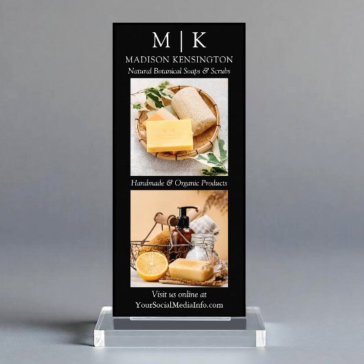 ミニマルなモノグラムまたはロゴの追加ビジネスフォト ラックカード