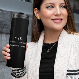 ミニマルなモノグラムまたはロゴの追加ビジネスブラック タンブラー