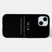 ミニマルなモノグラムまたはロゴの追加ビジネスブラック Case-Mate iPhoneケース (裏面 (横))