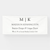 ミニマルなモノグラムまたはロゴの追加ビジネス屋外 横断幕 (横)