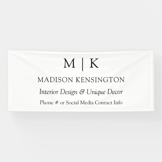 ミニマルなモノグラムまたはロゴの追加ビジネス屋外 横断幕 (横)