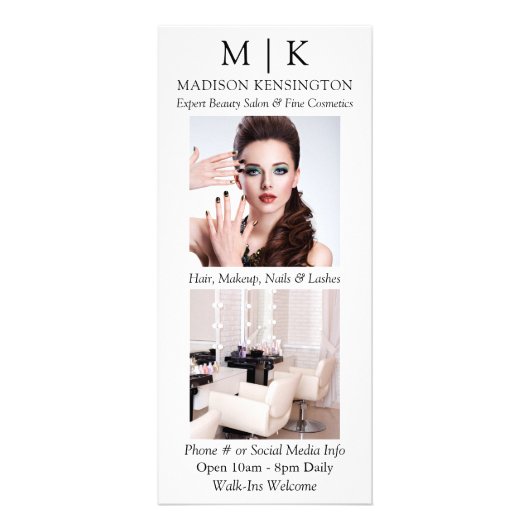 ミニマルなモノグラムまたはロゴの追加ビジネス2の写真 ラックカード (正面)