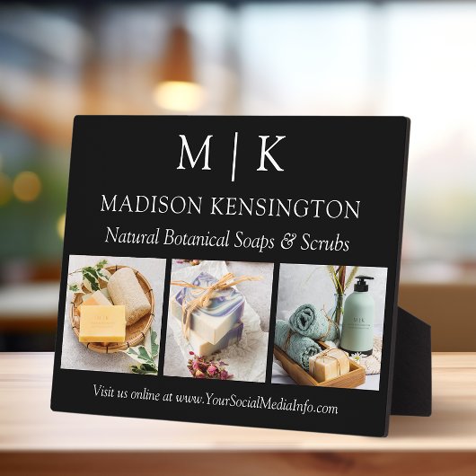 ミニマルなモノグラムまたはロゴの追加ビジネス3写真 フォトプラーク