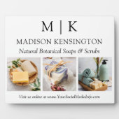 ミニマルなモノグラムまたはロゴの追加ビジネス3枚の写真 フォトプラーク (正面)