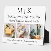 ミニマルなモノグラムまたはロゴの追加ビジネス3枚の写真 フォトプラーク (側面)