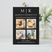 ミニマルなモノグラムまたはロゴの追加ビジネス4写真 カード (スタンド正面)