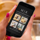 ミニマルなモノグラムまたはロゴの追加ビジネス4写真 カード