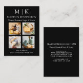 ミニマルなモノグラムまたはロゴの追加ビジネス4写真 名刺 (正面/裏面)