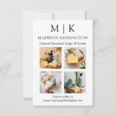 ミニマルなモノグラムまたはロゴの追加ビジネス4枚の写真 カード (正面)