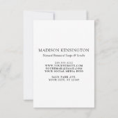 ミニマルなモノグラムまたはロゴの追加ビジネス4枚の写真 カード (裏面)