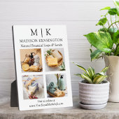 ミニマルなモノグラムまたはロゴの追加ビジネス4枚の写真 フォトプラーク