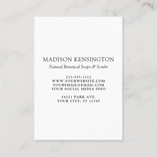 ミニマルなモノグラムまたはロゴの追加ビジネス4枚の写真 名刺 (裏面)