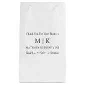 ミニマルなモノグラムまたはロゴの追加ビジネス スモールペーパーバッグ (正面)