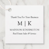 ミニマルなモノグラムまたはロゴの追加ビジネス フェイバータグ (正面)