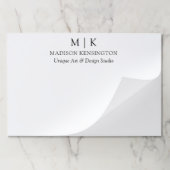 ミニマルなモノグラムまたはロゴの追加ビジネス ペーパーパッド (折り畳み)