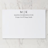 ミニマルなモノグラムまたはロゴの追加ビジネス ペーパーパッド (正面)