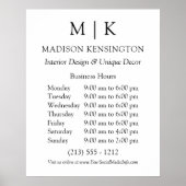 ミニマルなモノグラムまたはロゴの追加ビジネス ポスター (正面)