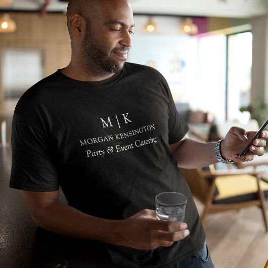 ミニマルなモノグラムまたはロゴの追加ビジネスBlk Tシャツ