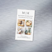 ミニマルなモノグラムまたはロゴの追加4枚の写真 マグネット名刺 (インサイチュ)