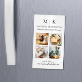 ミニマルなモノグラムまたはロゴの追加4枚の写真 マグネット名刺