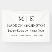 ミニマルなモノグラムまたはロゴを追加アウトドアビジネス 横断幕 (横)