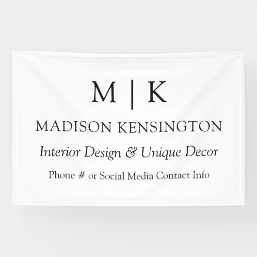 ミニマルなモノグラムまたはロゴを追加アウトドアビジネス 横断幕 (横)
