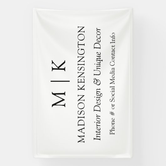 ミニマルなモノグラムまたはロゴを追加アウトドアビジネス 横断幕 (縦)