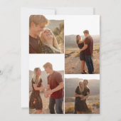 ミニマルなモノグラムアイボリー写真結婚QRコード 招待状 (裏面)