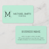 ミニマルなモノグラムエアロブルー背景 名刺 (正面/裏面)