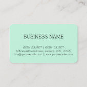 ミニマルなモノグラムエアロブルー背景 名刺 (裏面)